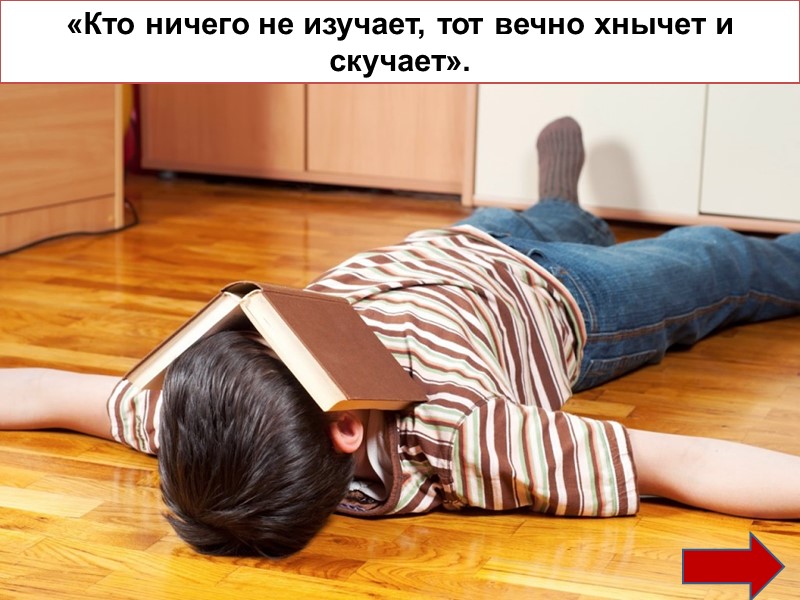 «Кто ничего не изучает, тот вечно хнычет и скучает».